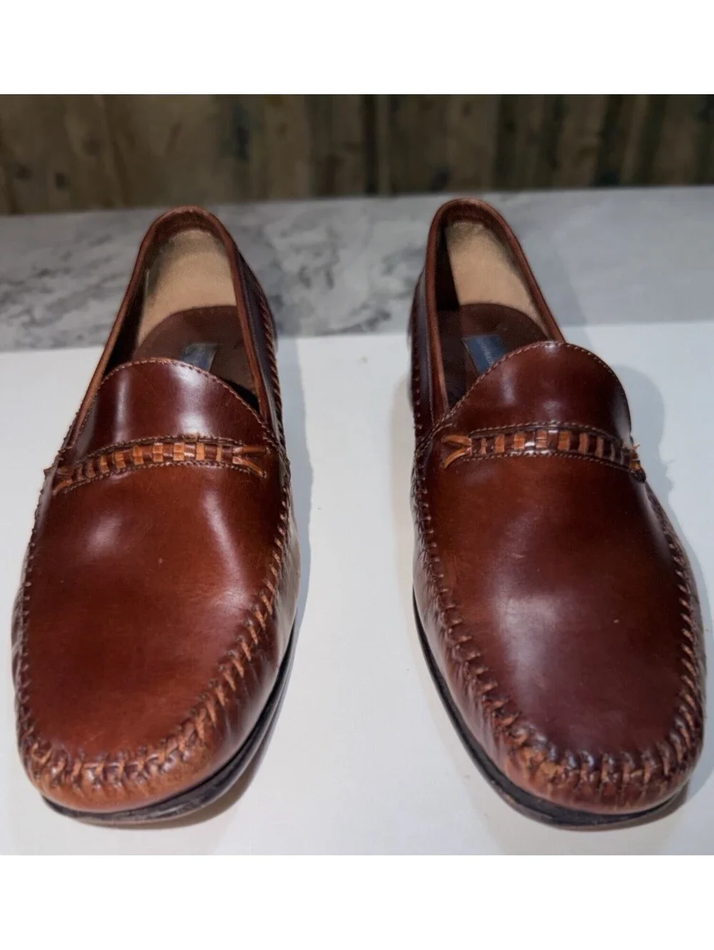 Giorgio Brutini Men's 10.5 D Brown Leather Penny Loafer Dress Shoes